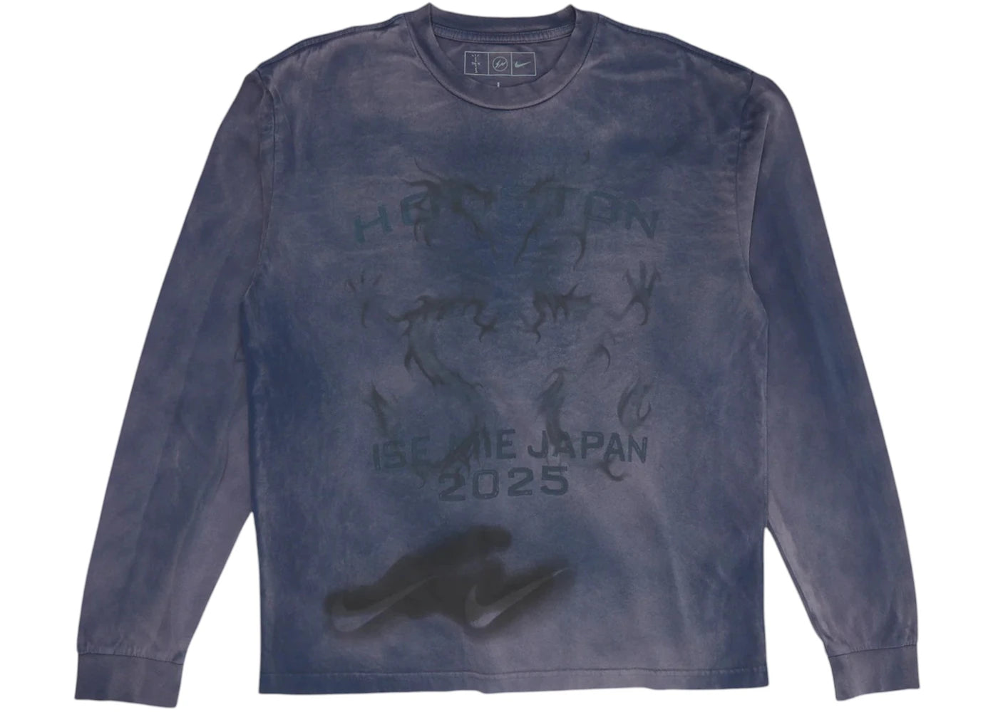 Travis Scott Cactus Jack x Fragment x Nike Houston To Ise Mie Longsleeve Washed Blue - vue secondaire A