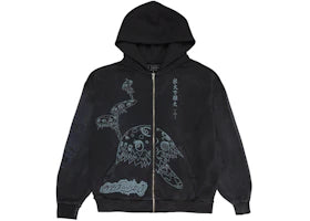 Travis Scott Cactus Jack x Fragment x Takashi Murakami Reborn Zip Hoodie Black