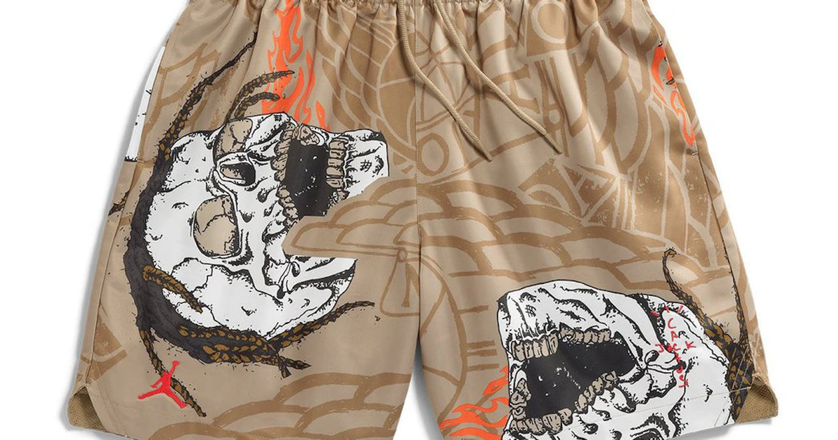 Travis Scott Cactus Jack x Jordan Pool Short Khaki | Resell 