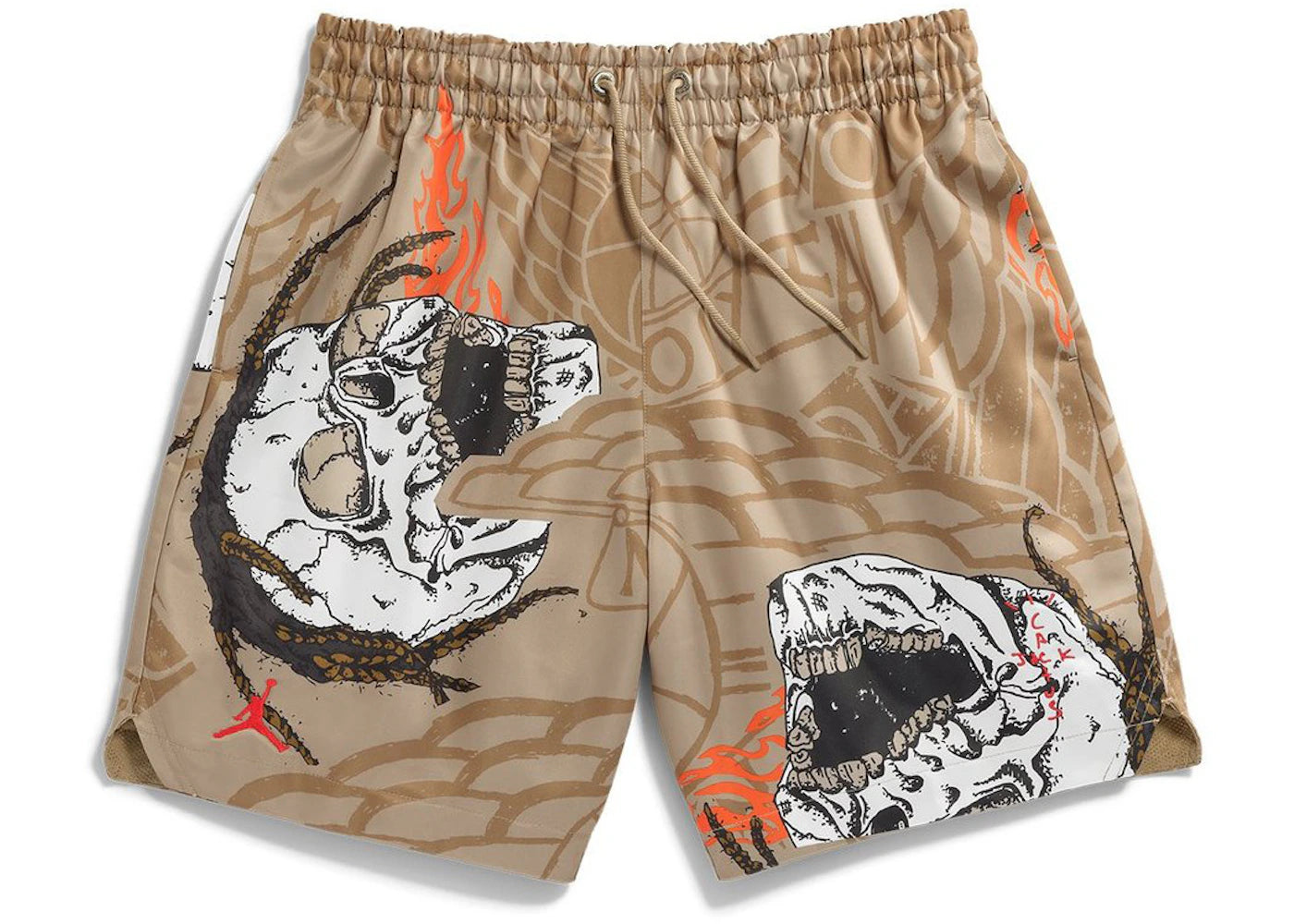 Travis Scott Cactus Jack x Jordan Pool Short Khaki - vue 360