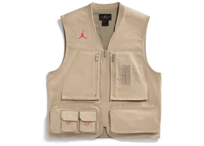 Travis Scott Cactus Jack x Jordan Utility Vest (Asia Sizing) Desert/Khaki/University Red - sneakers view 2