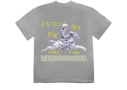Travis Scott Cactus Jack x Neighborhood Carousel T-shirt Grey - authentic Travis Scott apparel