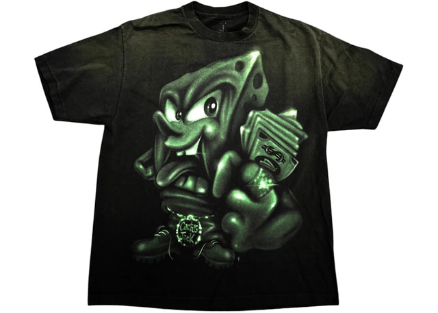 Travis Scott Cactus Jack x Spongebob Mr Krabs Tee Black