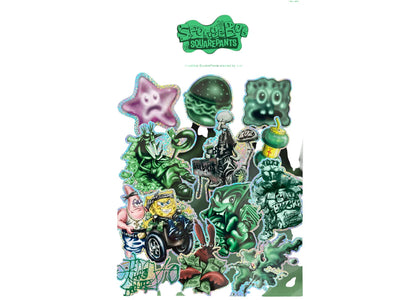 Travis Scott Cactus Jack x Spongebob Sticker Pack Multicolor - authentic Travis Scott product