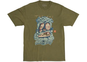 Travis Scott Cactus Jack x Takashi Murakami Melted Utopia Dream Zodiac Tee Olive - vue 360