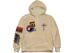 Travis Scott Cactus Trails Half-Zip Sherpa Hoodie Natural - authentic Travis Scott apparel