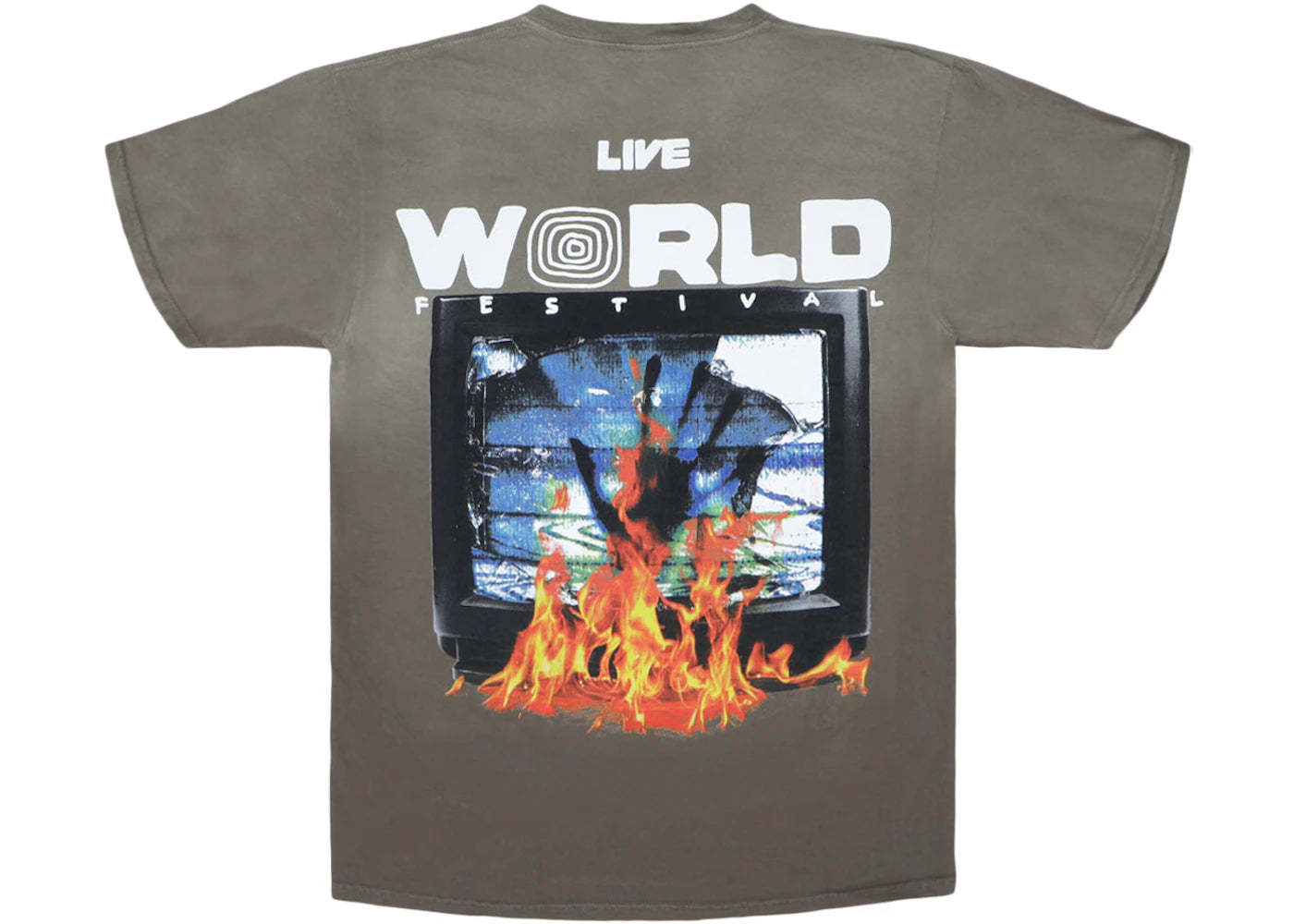 Travis Scott Flaming TV Tee Green - vue secondaire B