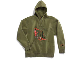 Travis Scott Jordan Washed Suede Hoodie Olive