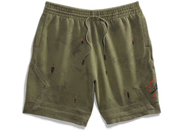 Travis Scott Jordan Washed Suede Shorts Olive - apparel view 2