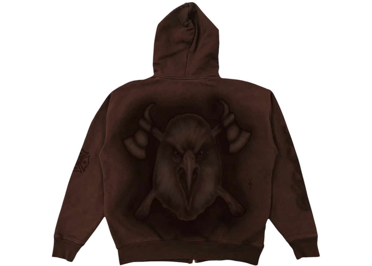 Travis Scott LAFD Zip Hoodie Brown - vue secondaire B