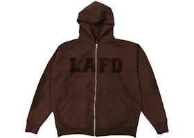 Travis Scott LAFD Zip Hoodie Brown - vue 360