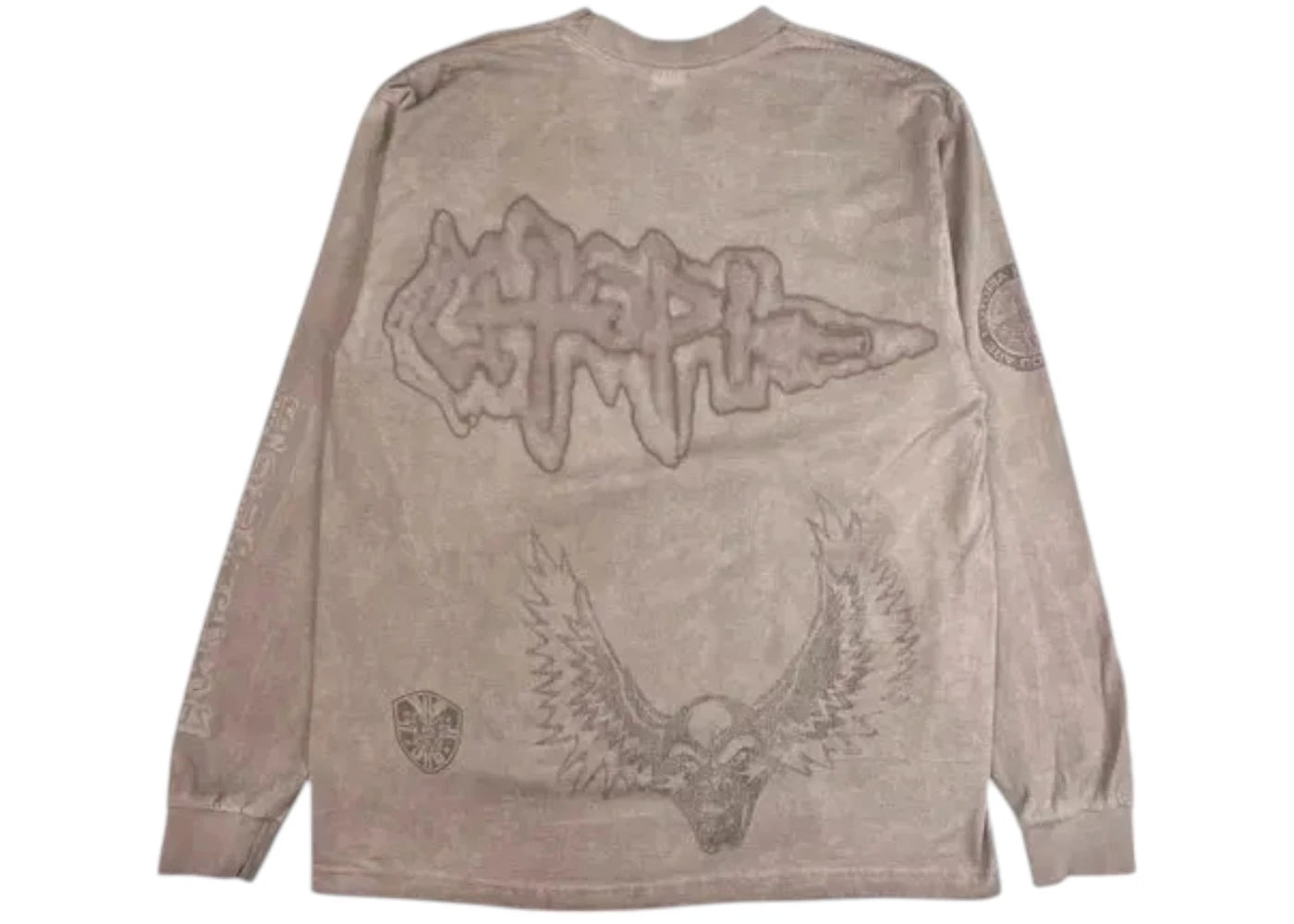 Travis Scott Langarm-T-Shirt II, Taupe - vue secondaire A