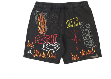 Travis Scott MJ Fleece Short Black - authentic Travis Scott product