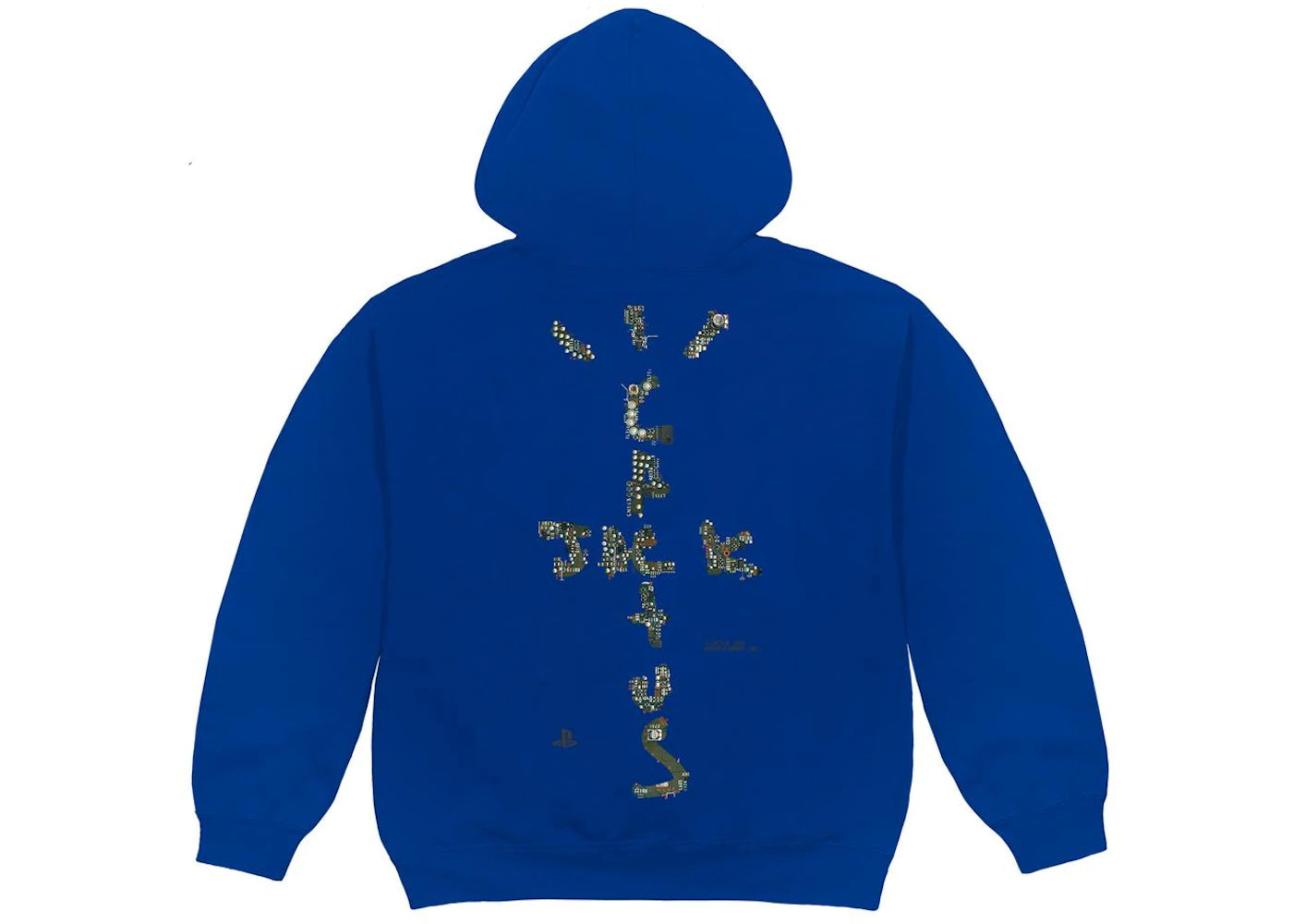 Travis Scott Motherboard III Hoodie Königsblau - vue secondaire A