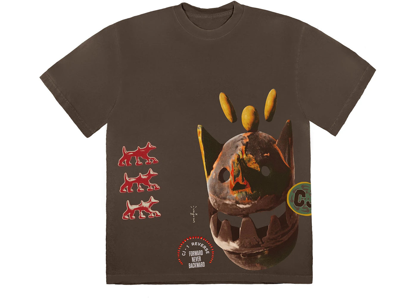 Travis Scott Never Backward T-shirt Brown - vue secondaire A