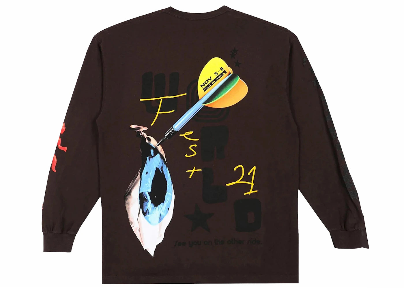 Travis Scott Otherside Long-Sleeve T-shirt Brown - vue secondaire B