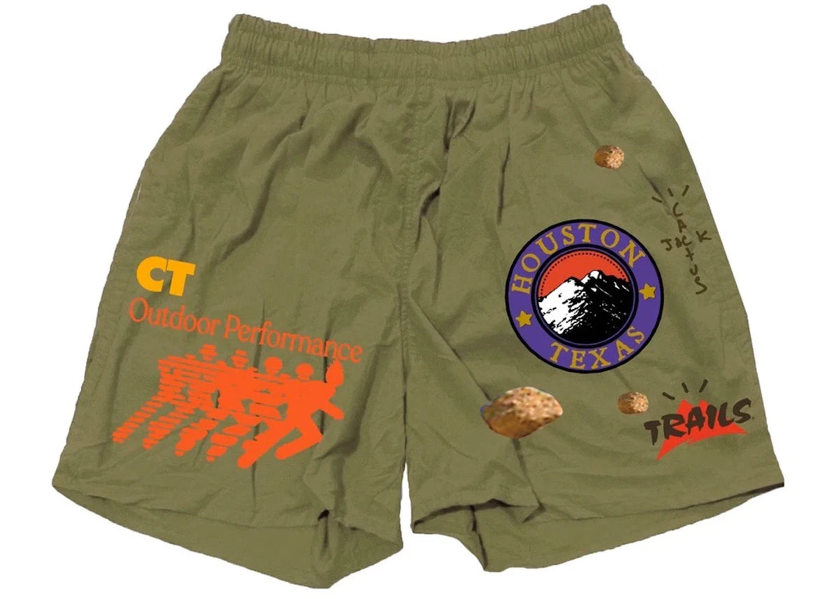Travis Scott Running Wild Shorts Olive - vue secondaire B
