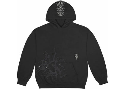 Travis Scott Studded Pullover Hoodie Black - authentic Travis Scott apparel