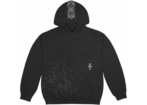 Travis Scott Studded Pullover Hoodie Black sneakers - authentic Travis Scott shoes