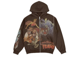 Travis Scott Utopia Circus Maximus 2023 Tour Zip-Up Hoodie Brown - authentic Travis Scott apparel