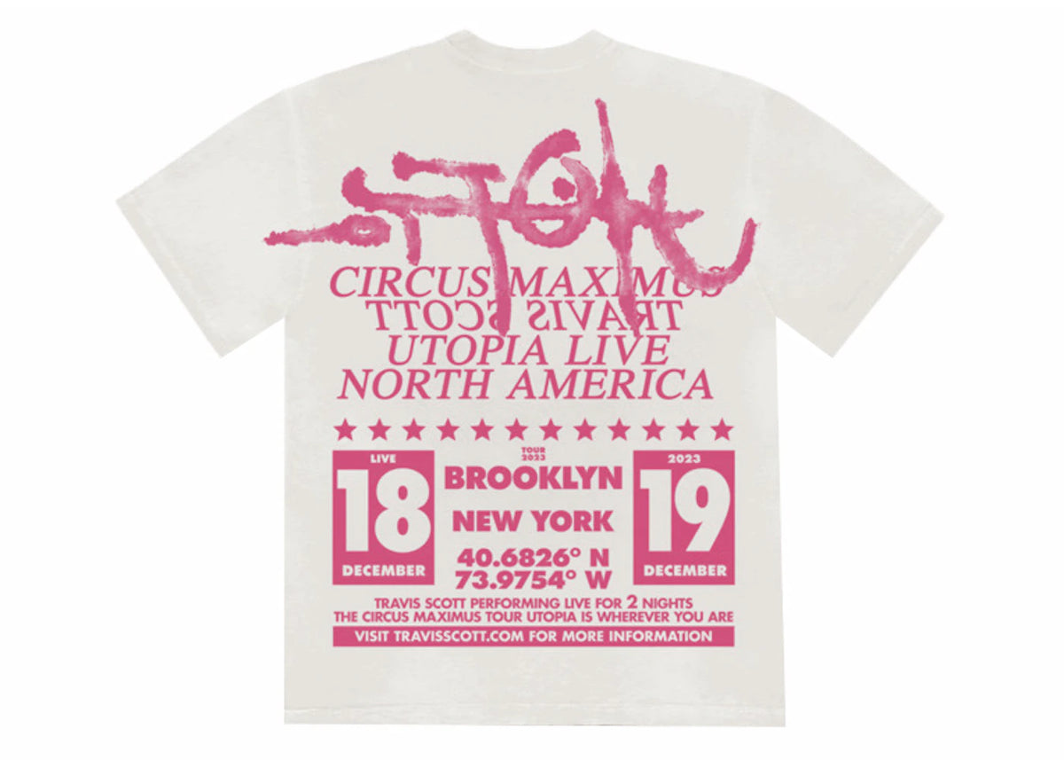 Travis Scott Utopia Is In Brooklyn Tee White - vue 360