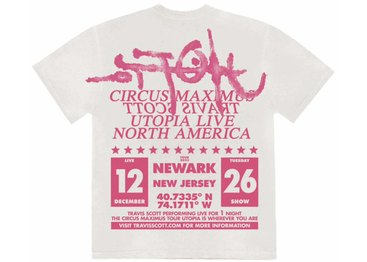 Travis Scott Utopia Is In Newark Tee White - vue secondaire A