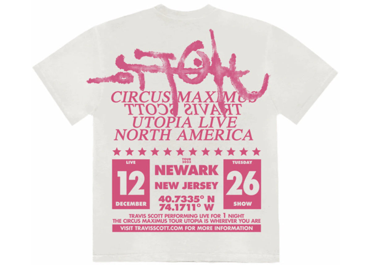 Travis Scott Utopia Is In Newark Tee White - vue 360