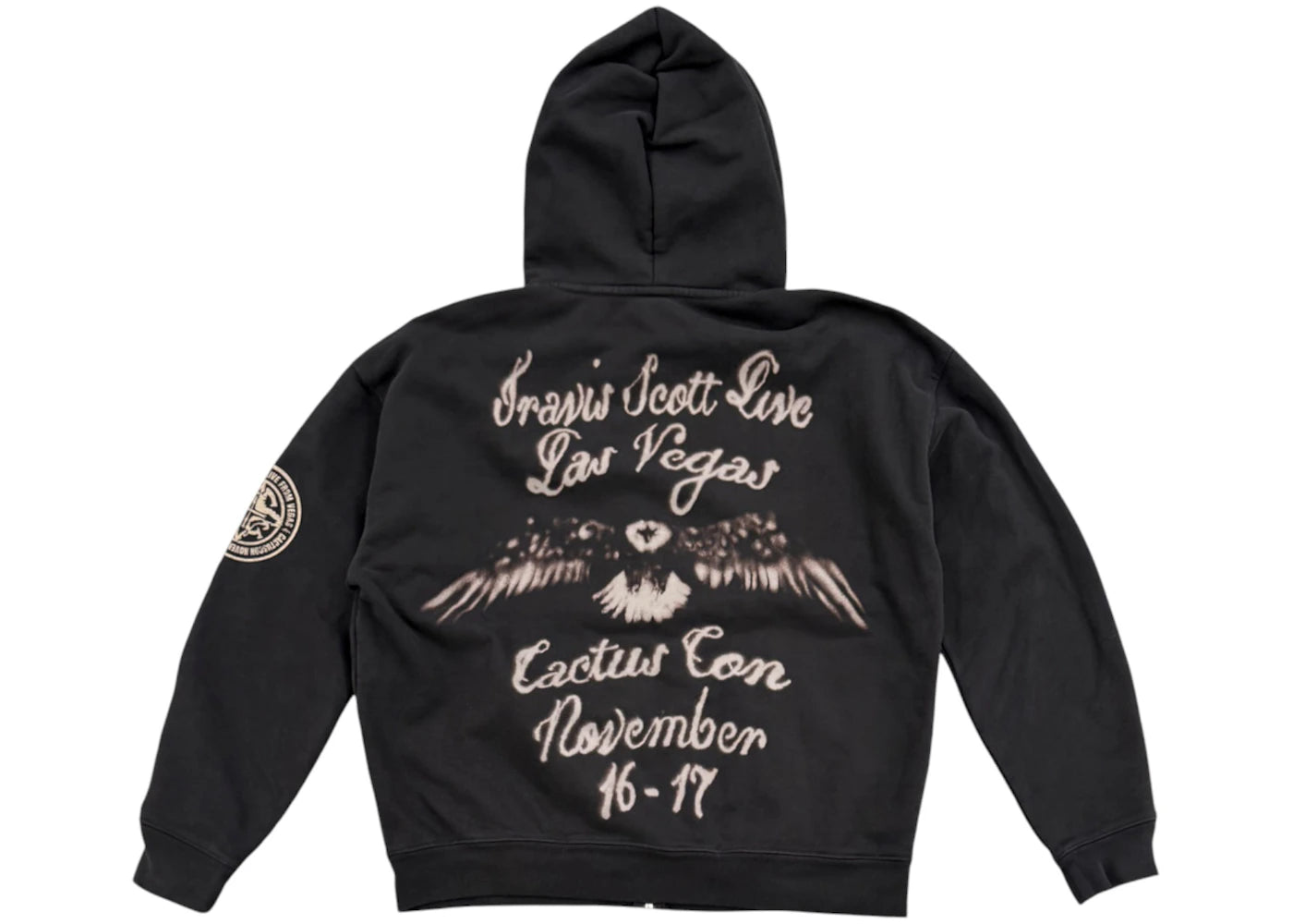 Travis Scott Utopia My Eyes Zip Hoodie Black - vue secondaire B