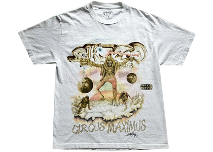 Travis Scott Utopia Tour Skitzo Circus Maximus Tee White - authentic Travis Scott product