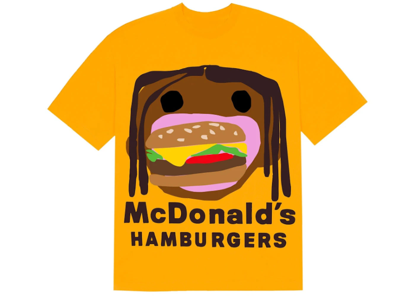 Travis Scott x CPFM 4 CJ Burger Mouth T-Shirt Gold - vue secondaire A