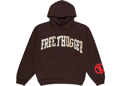 Travis Scott x Cactus Plant Flea Market "Free Thugger" Hoodie Brown - authentic Travis Scott apparel