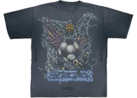 Travis Scott x FC Barcelona Washed Spray Logo T-Shirt Schwarz