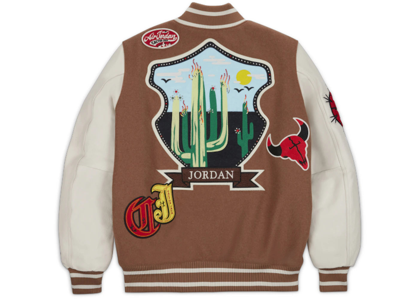 Travis Scott x Jordan Varsity Jacket Antique Brown - vue secondaire B