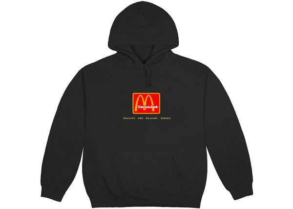 Travis Scott x McDonald's Billions Served Hoodie, gewaschenes Schwarz