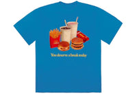 Travis Scott x McDonald's Deserve A Break III T-Shirt Blue