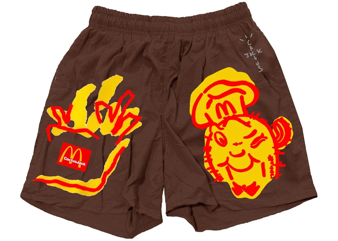 Travis Scott x McDonald's Illustration II Shorts Brown - vue secondaire A