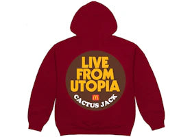 Travis Scott x McDonald's Live From Utopia Sticker Hoodie Burgundy - vue 360