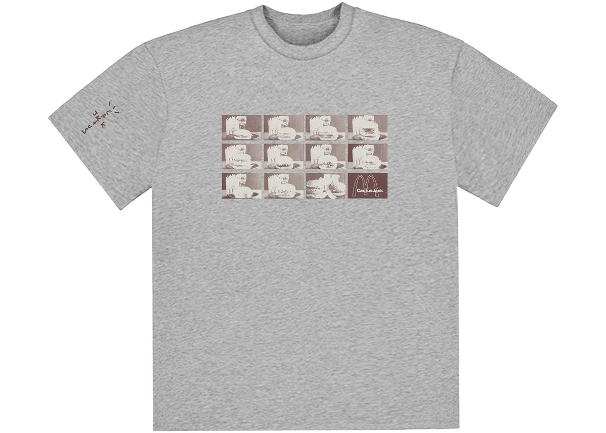 Travis Scott x McDonald's Menu Mono Logo T-Shirt Grey - vue secondaire A