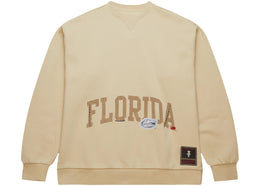 Travis Scott x Mitchell & Ness Florida Gators Pullover Sweatshirt Tan - authentic Travis Scott apparel