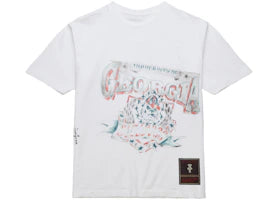 Travis Scott x Mitchell & Ness Georgia Bulldogs Hand-Drawn T-Shirt White