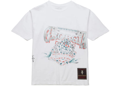 Travis Scott x Mitchell & Ness Georgia Bulldogs Hand-Drawn T-Shirt White - apparel view 2