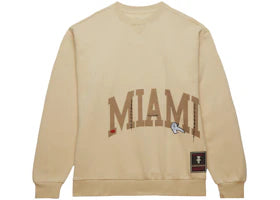 Travis Scott x Mitchell & Ness Miami Hurricanes Pullover Sweatshirt Tan