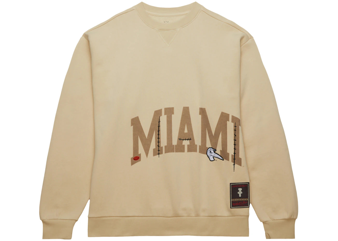 Travis Scott x Mitchell & Ness Miami Hurricanes Pullover Sweatshirt Tan - vue secondaire A