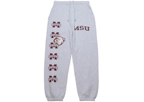 Travis Scott x Mitchell & Ness Mississippi State Bulldogs Classic Sweatpants Heather Gray