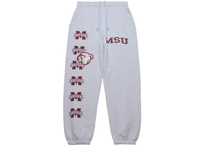 Travis Scott x Mitchell & Ness Mississippi State Bulldogs Classic Sweatpants Heather Gray - apparel view 2