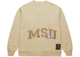 Travis Scott x Mitchell & Ness Mississippi State Bulldogs Pullover Sweatshirt Tan - apparel view 2