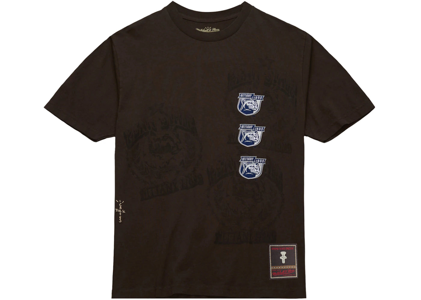 Travis Scott x Mitchell & Ness Penn State Nittany Lions Seal T-Shirt Brown - vue secondaire A
