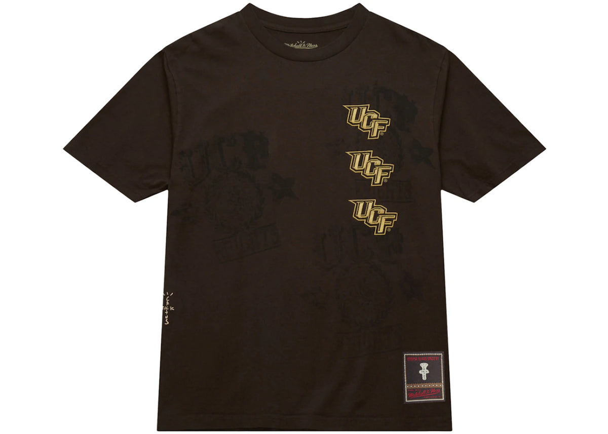 Travis Scott x Mitchell & Ness UCF Knights Seal T-Shirt Brown - vue 360