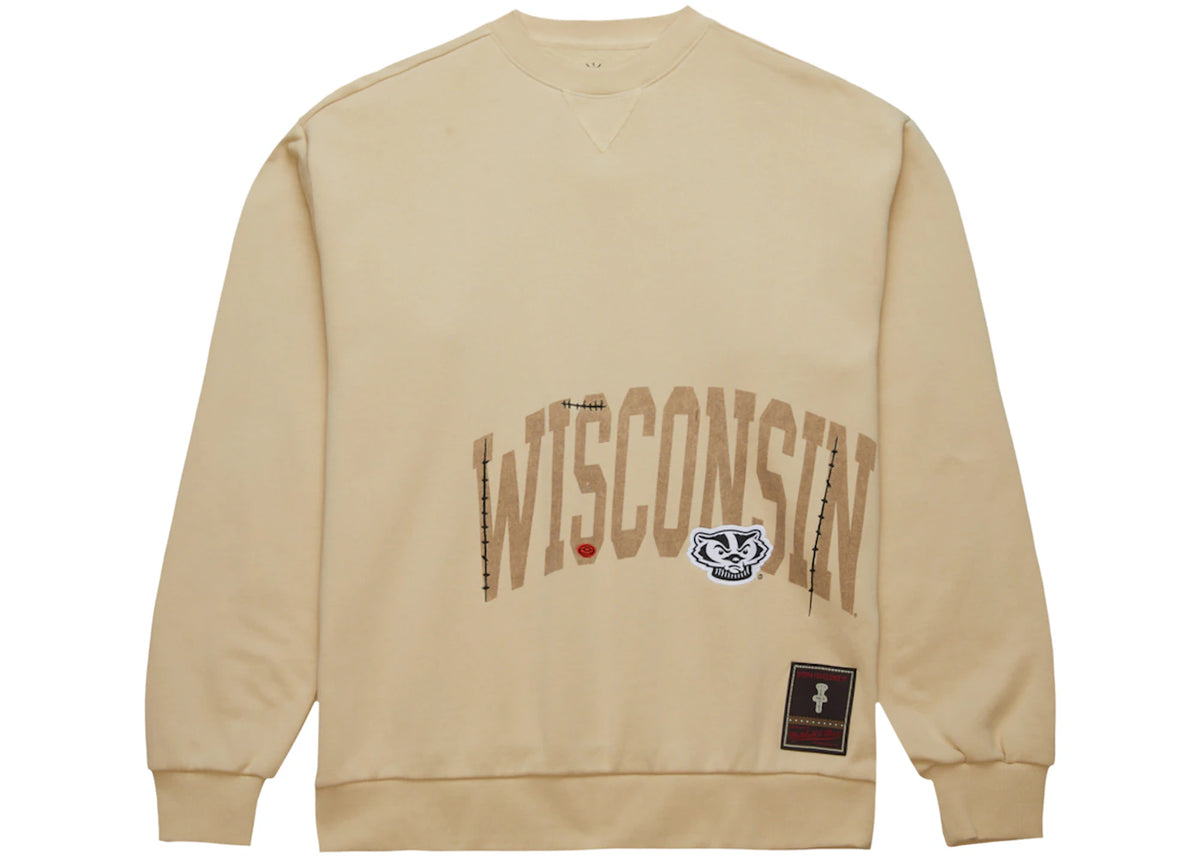 Travis Scott x Mitchell & Ness Wisconsin Badgers Pullover Sweatshirt Tan - vue secondaire B