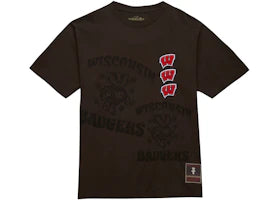 Travis Scott x Mitchell & Ness Wisconsin Badgers Seal T-Shirt Brown